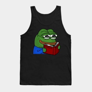 Pepe REEEEEE-ading a book Tank Top